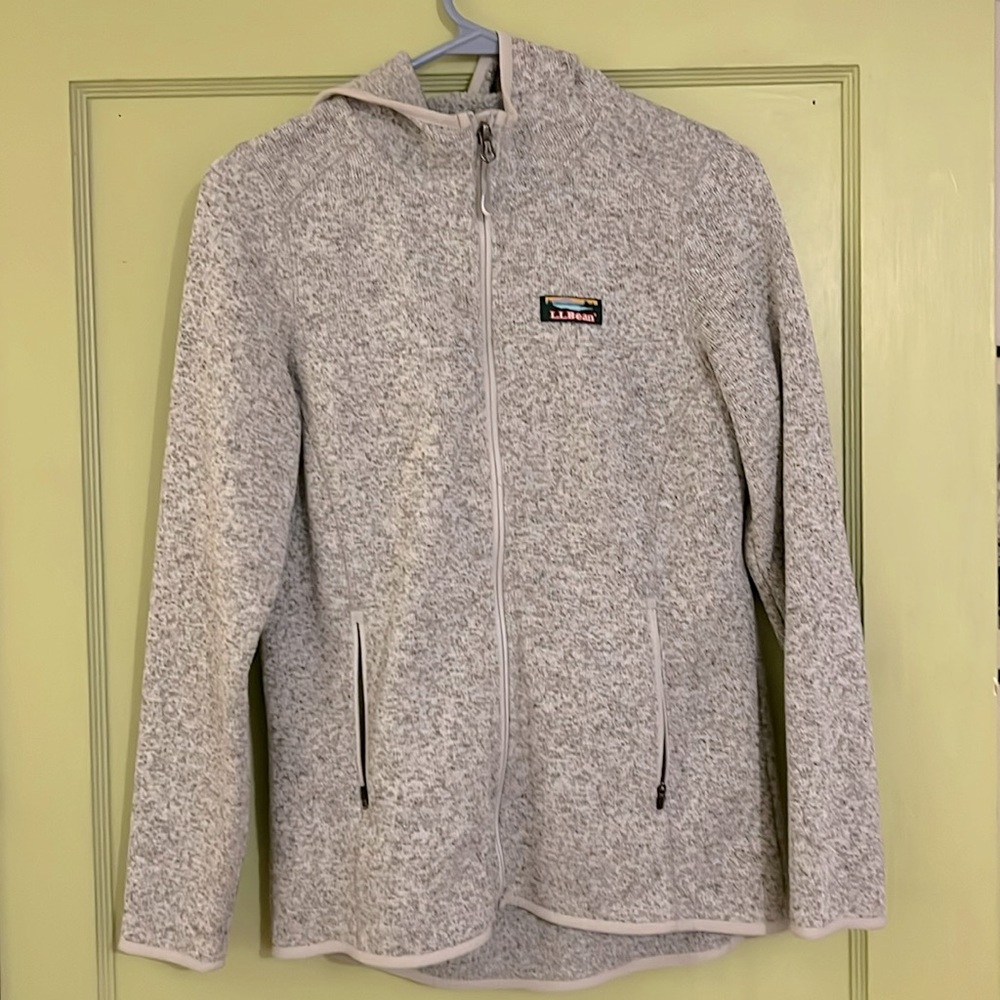 LL Bean Zip up Women’s Gray Hoodie Jacket size xs